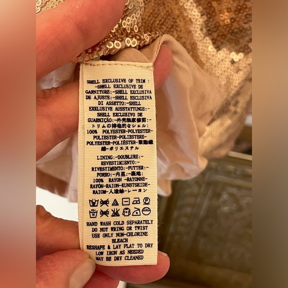 Free People Film Noir Sequin Mini Halter Dress‎ in Rose Gold Size 6 - Picture 10 of 11